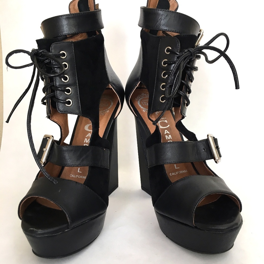 Jeffrey Campbell Ibiza Last Black Retro Platform 8 - Picture 6 of 7